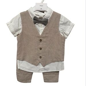 Linen baby boy outfit